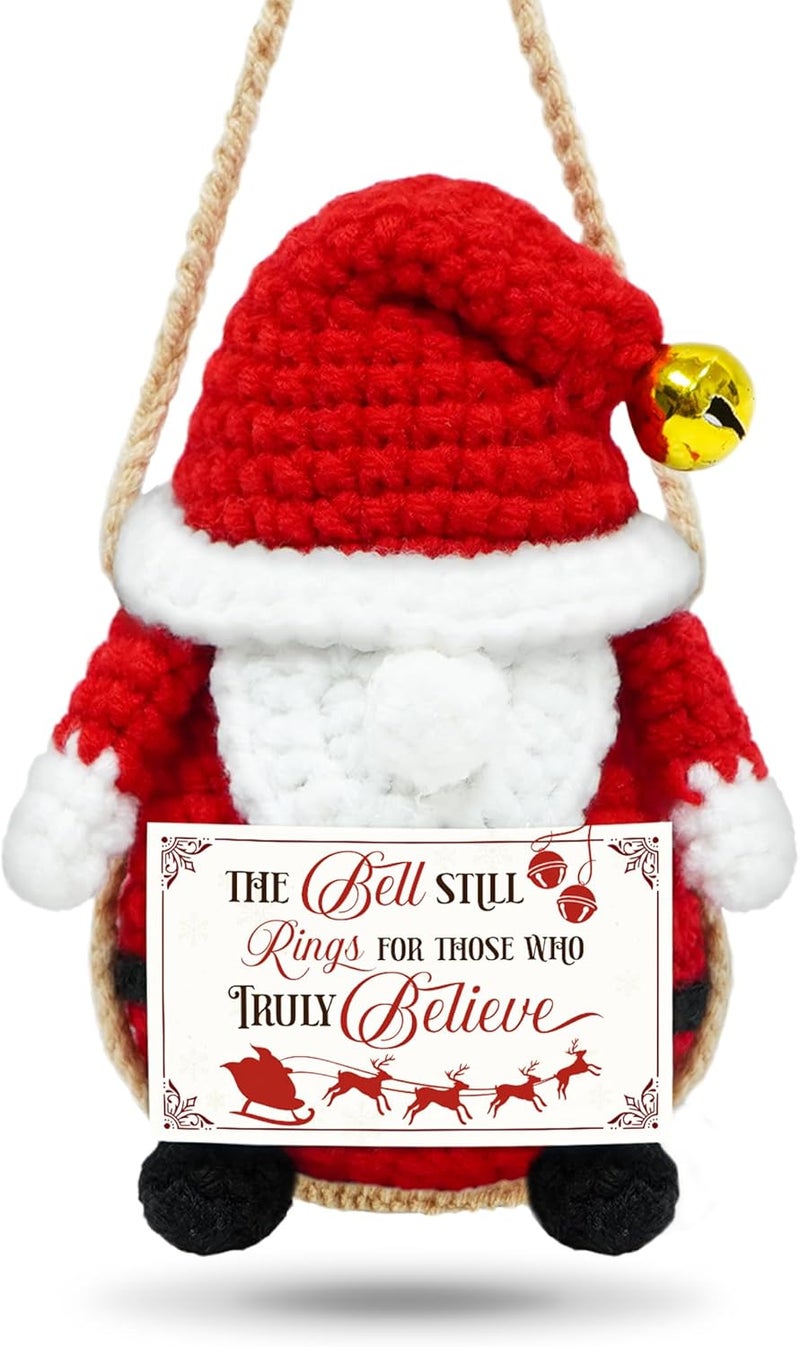 OASSIE Santa Claus Gifts for Christmas Decorations - Santa Crochet Holiday Decorations - Emotional Support Crochet Gifts for Women Men, Stocking Stuffers Christmas Decor, Xmas Gift for Friend Family - Image 1